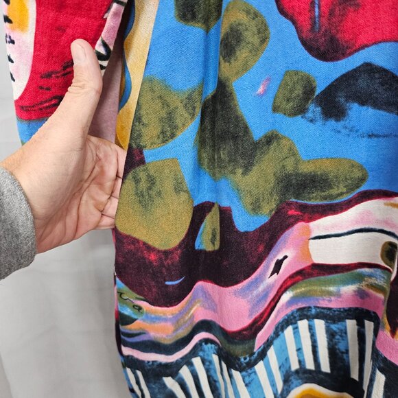 Audate Dress Maxi Artsy Avant Garde Evil Eye Shift Festival 3XL - Picture 3 of 11